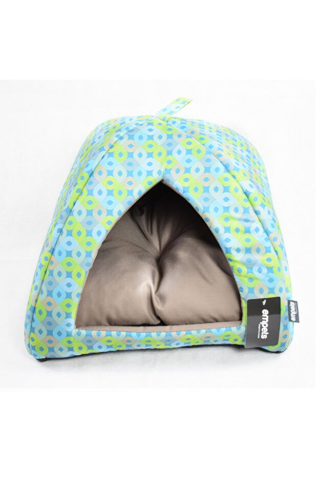 Igloo House With Cushion Modern[Dimension - 43X43X35Cm, Texture - Printed Light Green]
