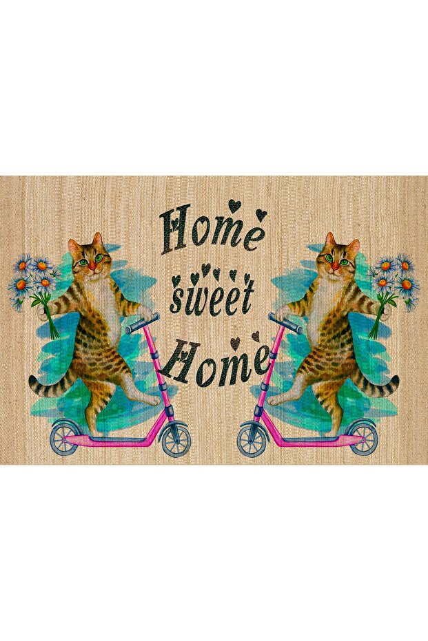 Welcome Cat Patterned Door Mat 40 X 60 cm