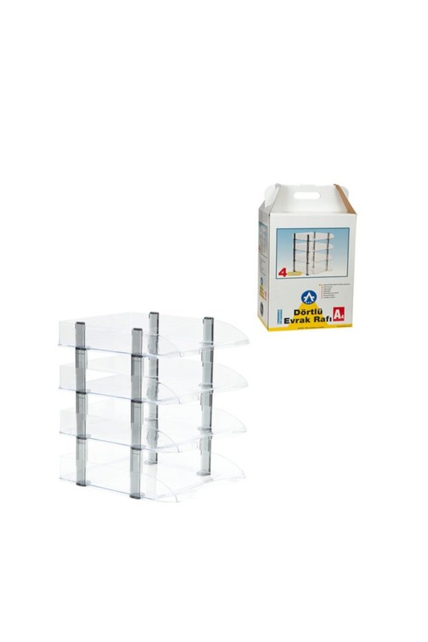 4-Layer Plastic Fixed Document Rack Transparent 2094 Document Rack