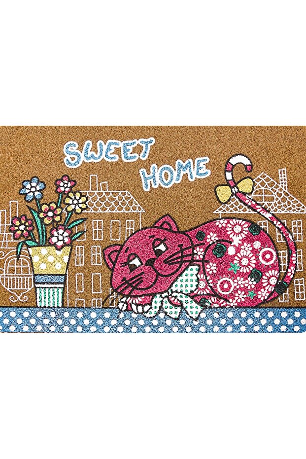 Welcome Cat Patterned Door Mat 40 X 60 cm