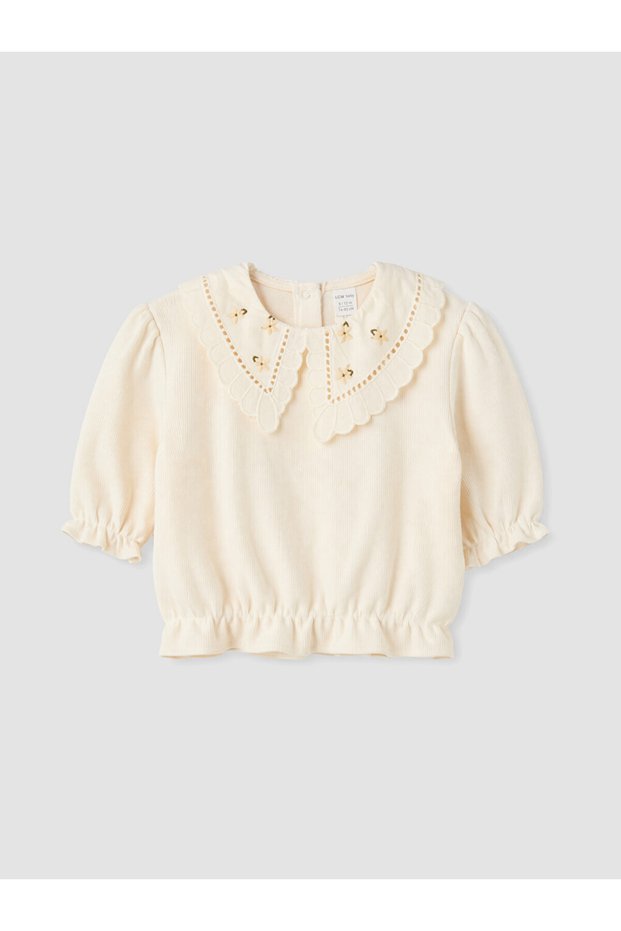 Quality Parts from Çelebi Store Bebe Roba Collar Embroidered Baby T-Shirt