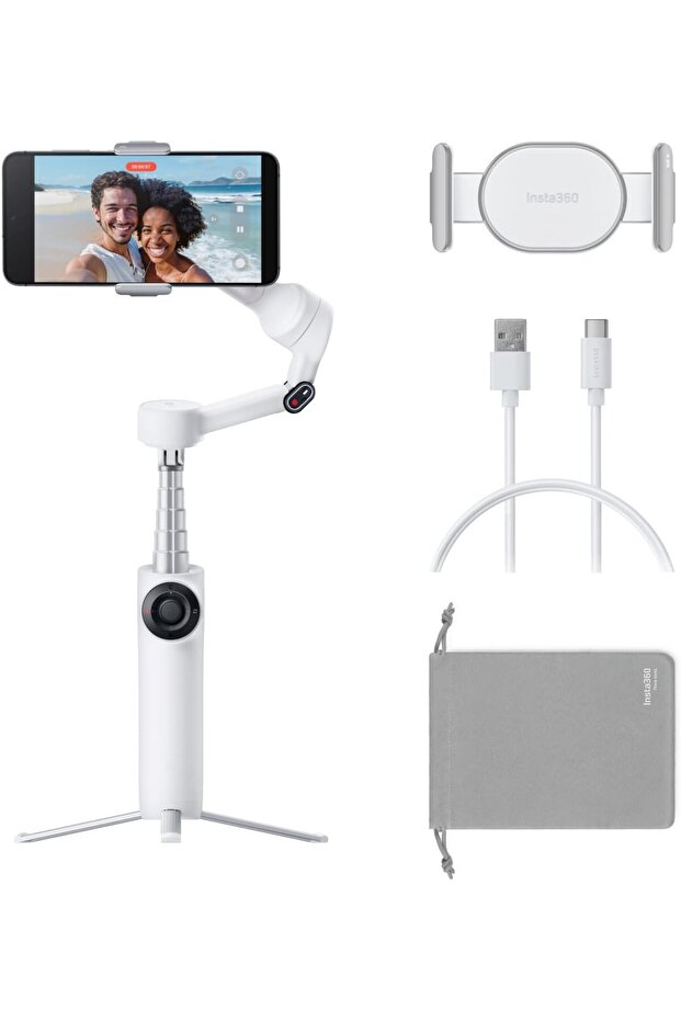 Flow 2 White - Phone Gimbal for iPhone/Android, Vlogs