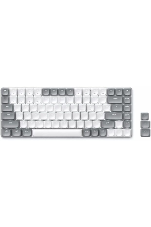 SM1 75% Mechanical Keyboard, Backlit Bluetooth, Light Grey/White