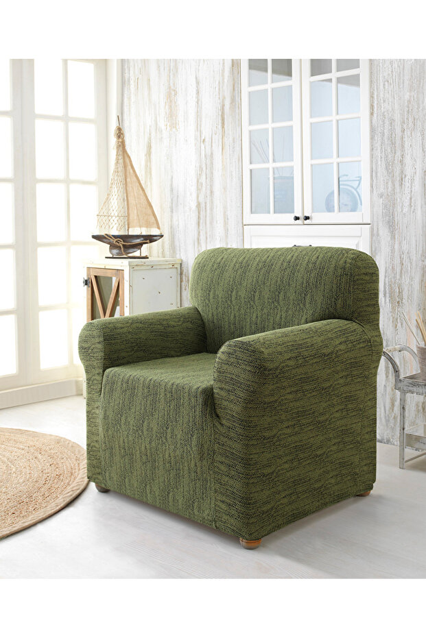 Sofa Cover Jacquard 1-Piece "Roma" Single Seat with Armrests