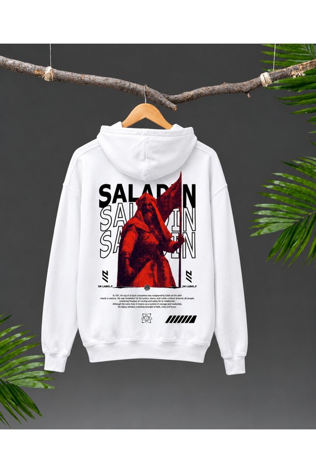 Saladin Eyyubi Jerusalem Palestine Themed Oversize Hooded Sweatshirt