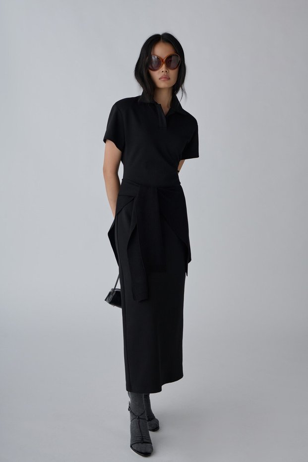 Black Raine Polo Collar Dress