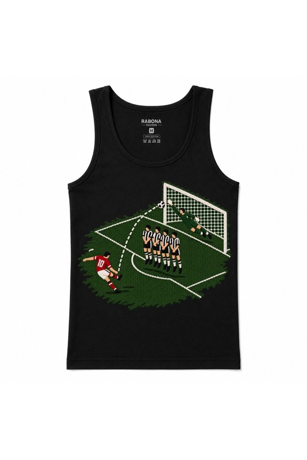 Top Corner Free Kick Football Graphic Tank Top