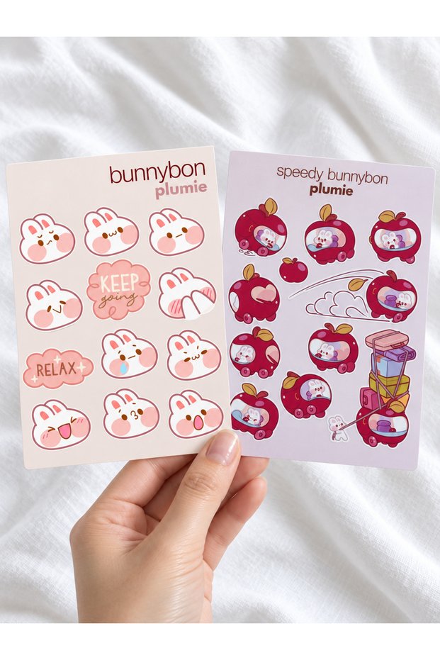 Bunnybon and Speedy Bunnybon 2-Piece Sticker Sheet Set - Notebook, Planner