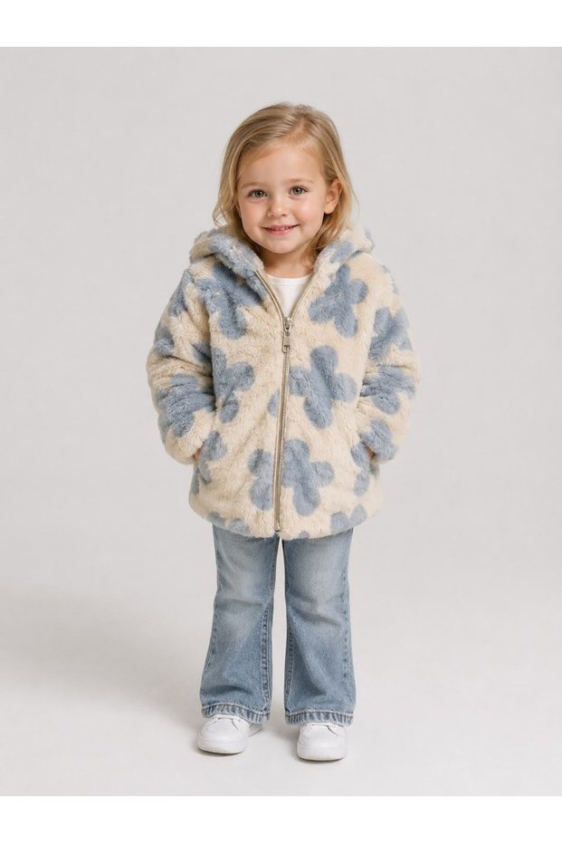 Girl's Plush Coat 1-5 Years Old Blue