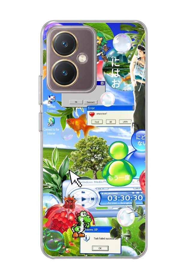 Vivo Y27 Compatible Green Nature Desktop Printed Transparent Phone Case