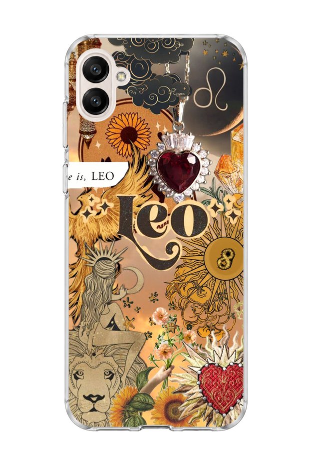 Samsung Galaxy A07 Compatible Leo Zodiac Sign Printed Transparent Phone Case