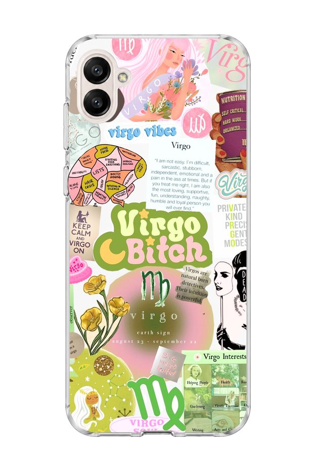 Samsung Galaxy A07 Compatible Virgo Sign Printed Transparent Phone Case