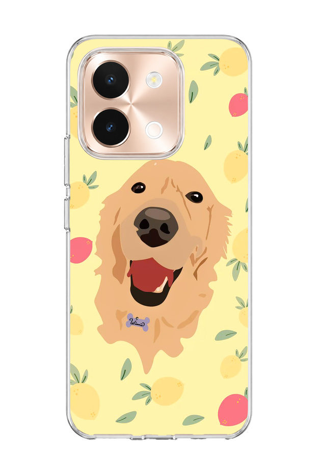 Vivo Y28 Compatible Yellow Dog Lemon Printed Transparent Phone Case
