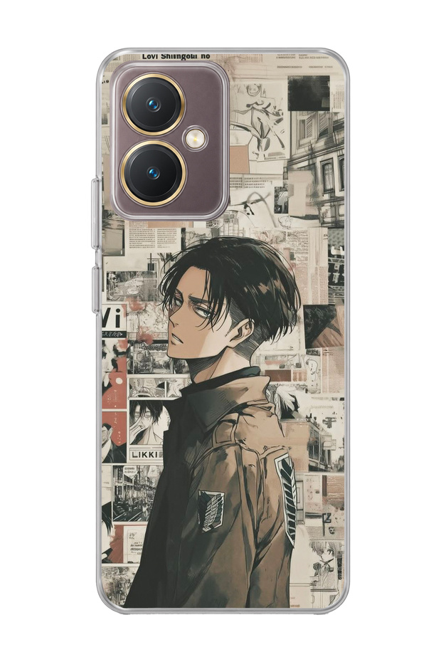 Vivo Y27 Compatible Anime Newspaper Collage Printed Transparent Phone Case