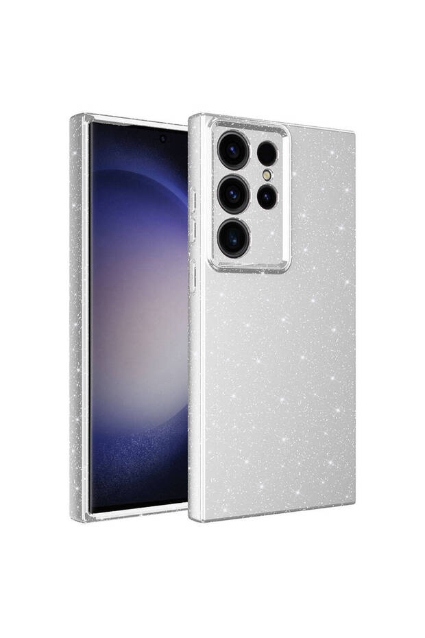 Galaxy S23 Ultra Case Camera Protected Silvery Silicone Ultimate Protection