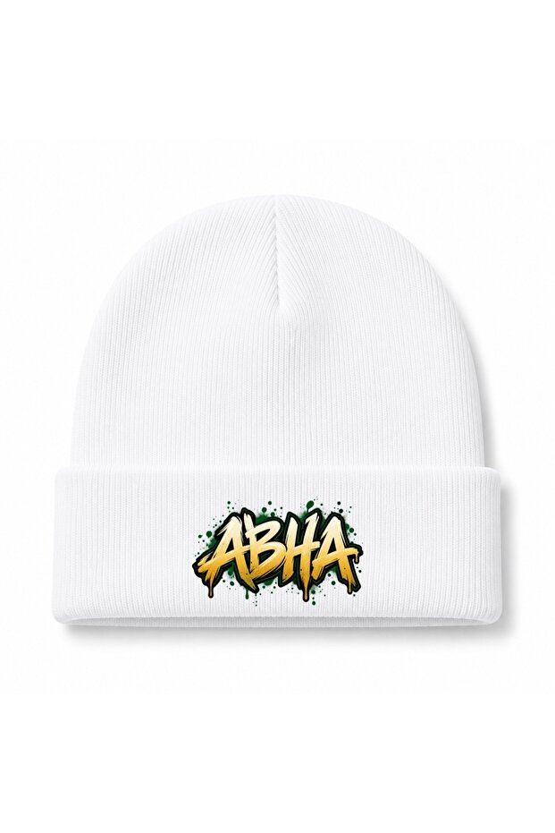 Abha Saudi Arabia Gold & Green Urban Graffiti Graphic Beanie