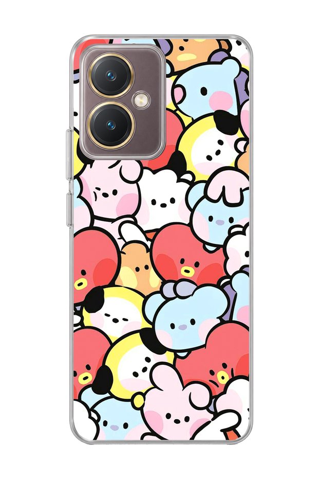 Vivo Y27 Compatible Cute Colorful Characters Printed Transparent Phone Case