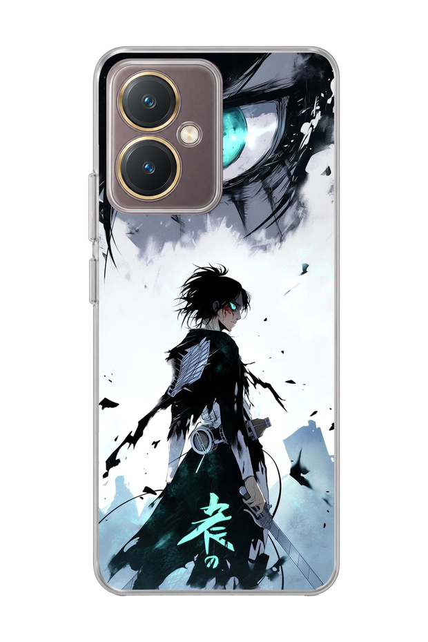 Vivo Y27 Compatible Anime Turquoise Eye Printed Transparent Phone Case