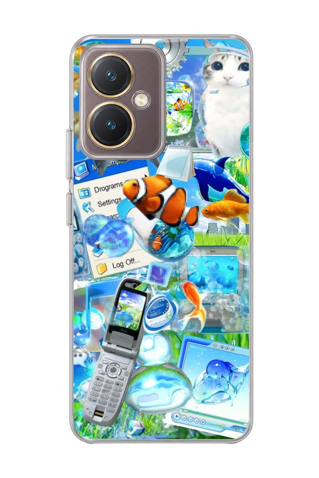 Vivo Y27 Compatible Clown Fish Cat Printed Transparent Phone Case