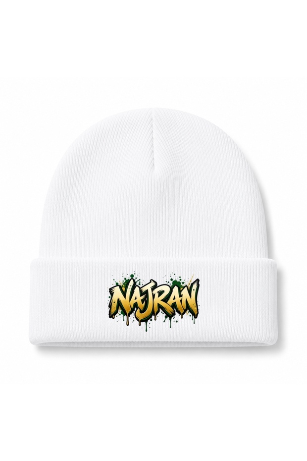 Najran Saudi Arabia Gold & Green Urban Graffiti Graphic Beanie