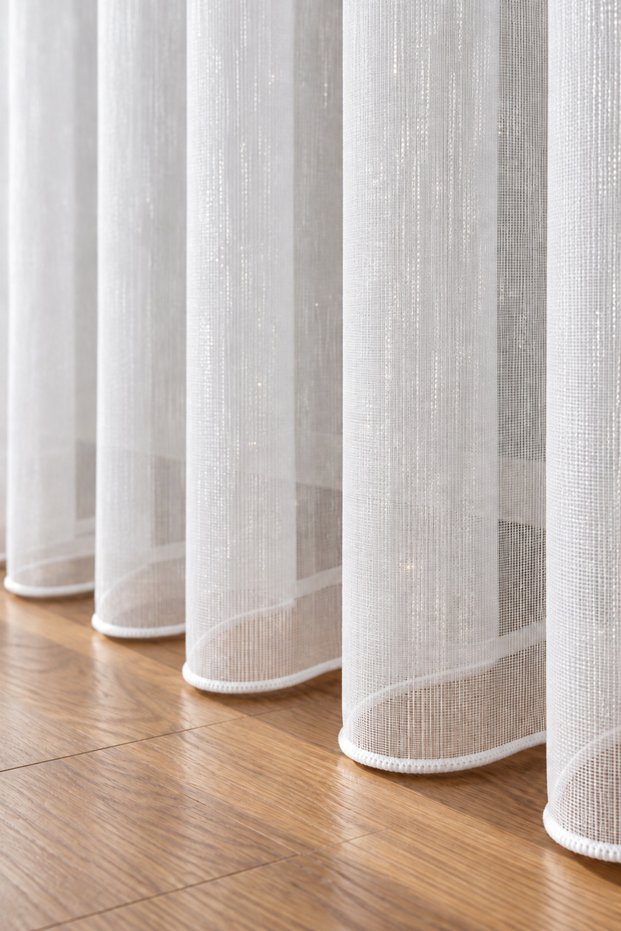 Silvery Bamboo Tulle Curtain 1/3 Sik Pi̇le Heavy Weight Non-Crinkle Non-Ironing Living Room Tulle Curtain
