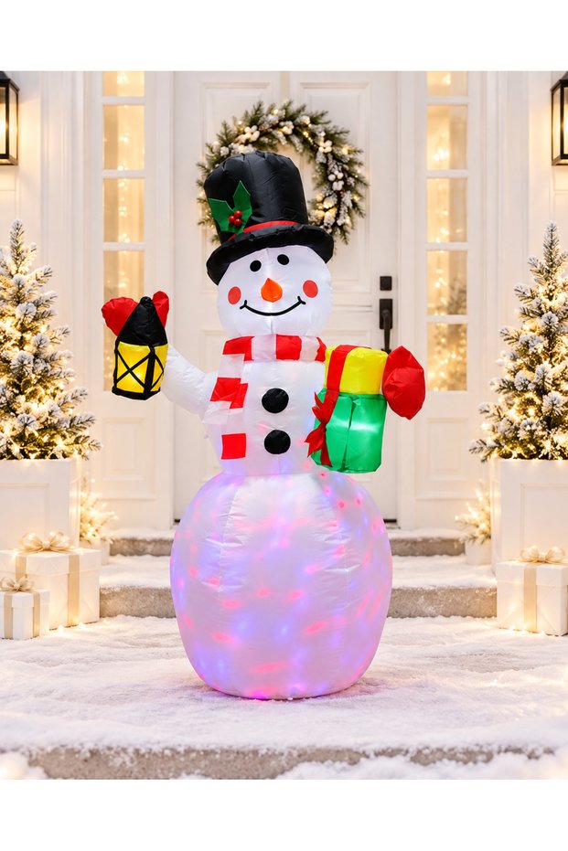 Snowman Inflatable 1.2 Meters Led Lighted Christmas Decoration New Year Ornaments