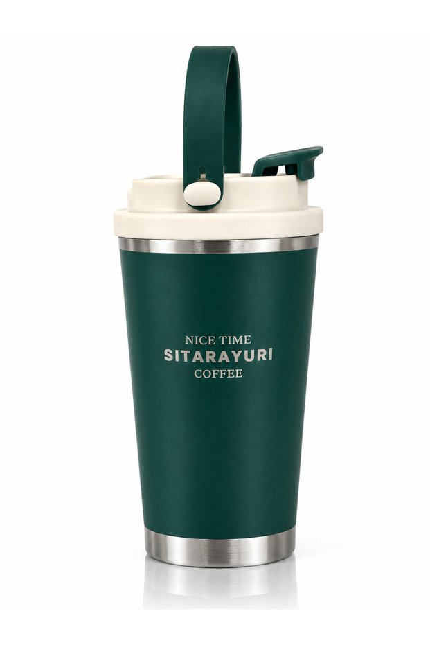 560 ml Stainless Steel Thermos Cup with Carrying Handle – Leak-Proof Lid Travel and Sports Thermos