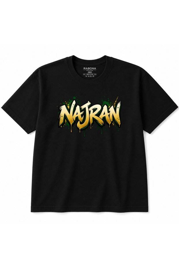 Najran Saudi Arabia Gold & Green Urban Graffiti Graphic T-Shirt