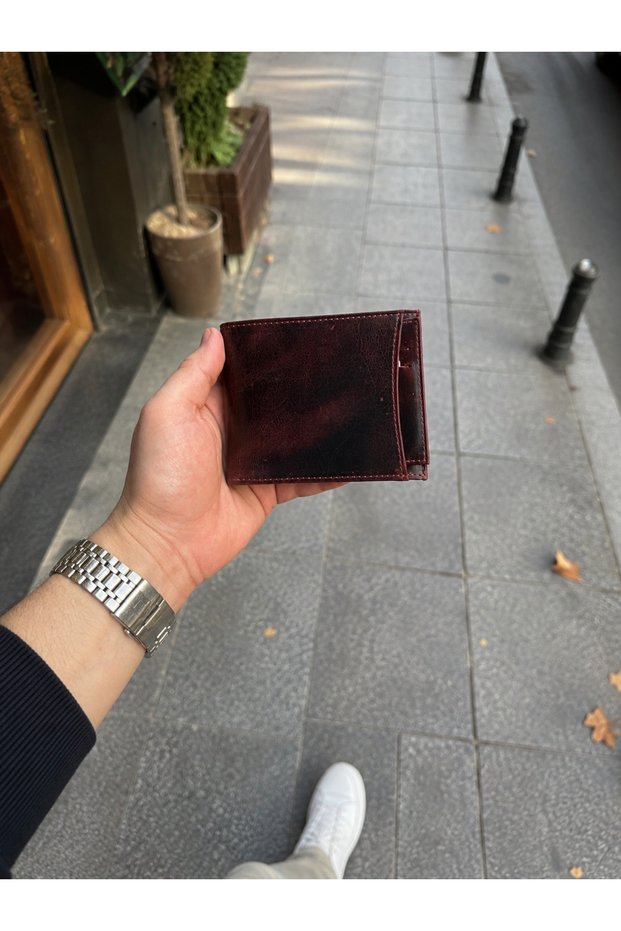 Genuine Leather Horizontal Wallet with Extra Card Holder+Card Holder
