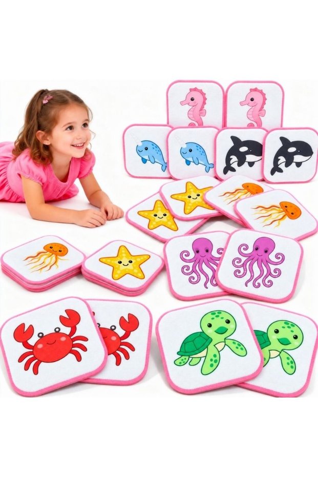 Animals Themed Memory and Matching Game 16 Cards 8 Pairs 10X10 cm