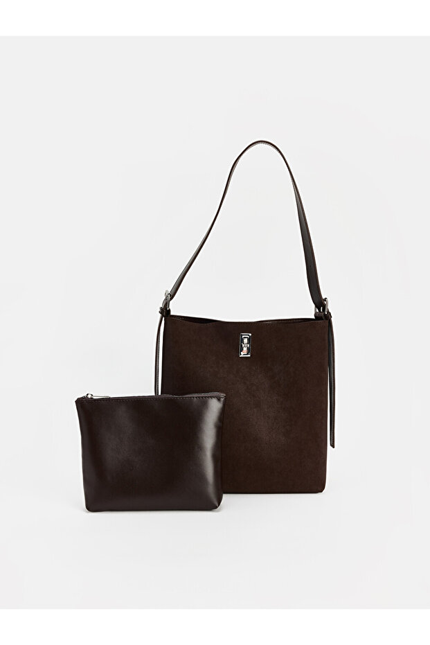 Suede-Look Women's Hand and Shoulder Bag for Style Enthusiasts from Uzg Store