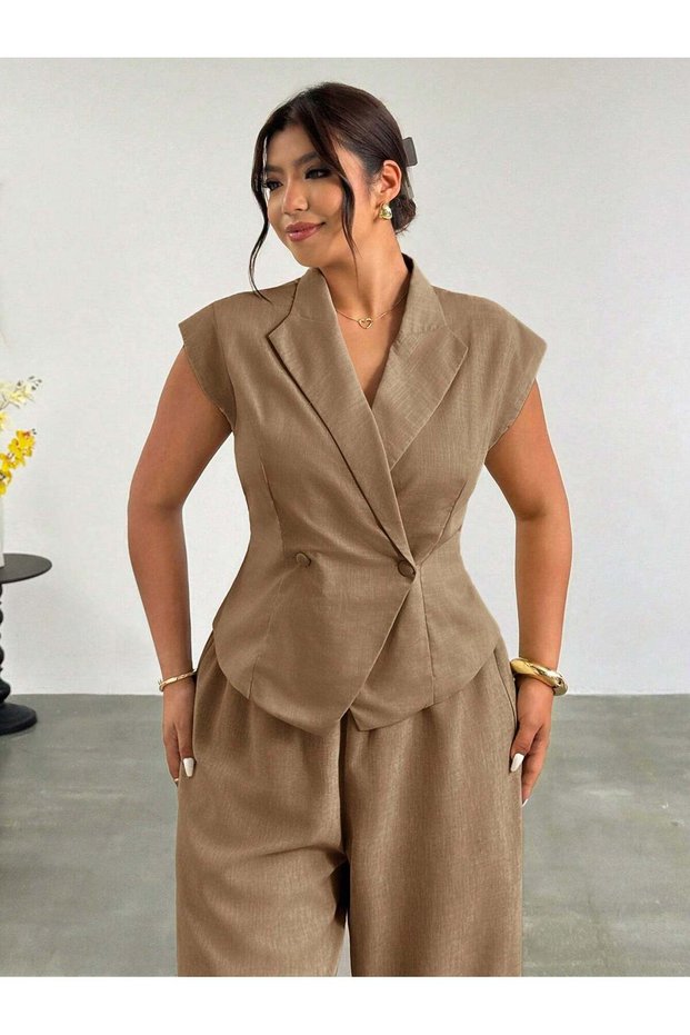 Short-Sleeved jacket, brown