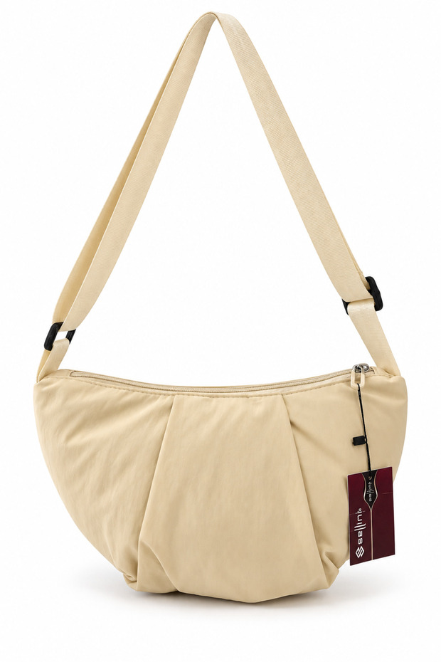 Puffy Cream Strap Women's Shoulder Bag
