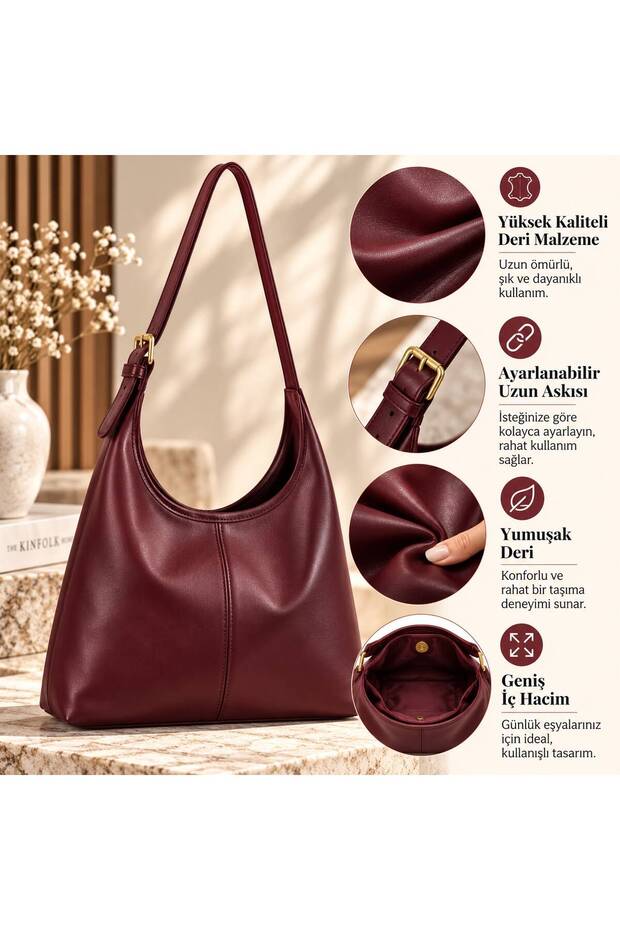 Women's Hobo Shoulder & Hand Bag Soft Leather Adjustable Strap Large Volume 3016
