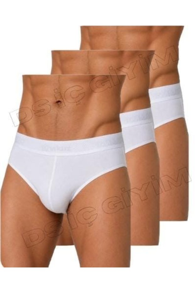 65 Men's Modal Belted White Slip Underwear 3 Pieces