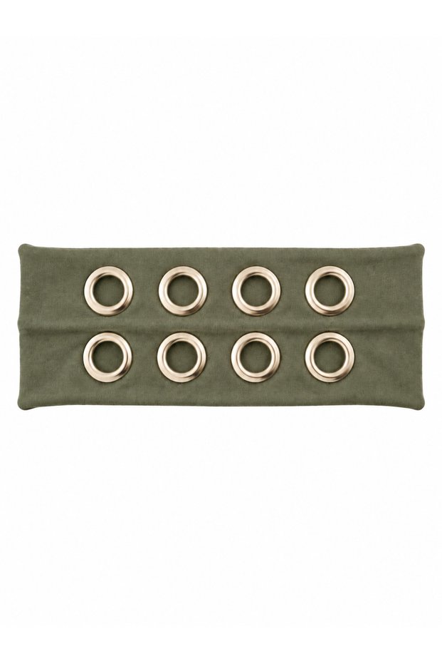 Wide Thick Large Metal Ring Studded 8Pcs Hole Y2K Hair Band Cotton Punk Bandana Pinterest 9-10cm