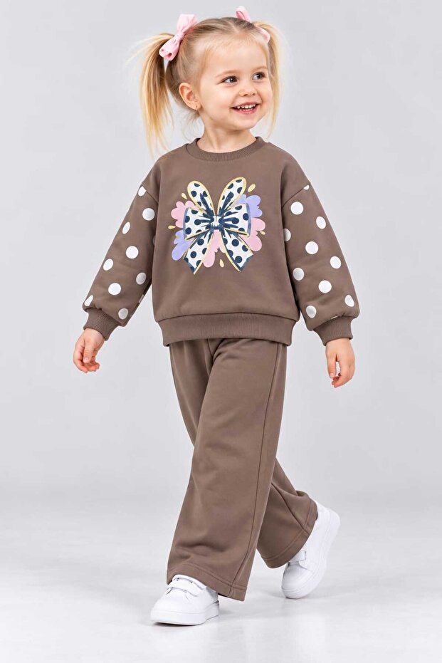 Three-Ply Sharded Combed Cotton Sweatshirt Children's Set