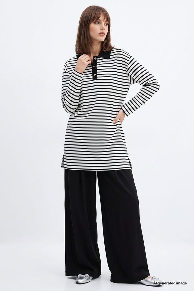 Thin Striped Black Double Suit