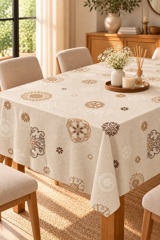Liquid-Proof Oilcloth Floral Tablecloth | Stain-Resistant, Easy-To-Clean Pvc Tablecloth