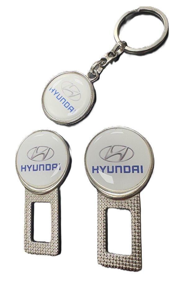 Hyundai Metal Buckle 1 Pair and Keychain 1 Piece