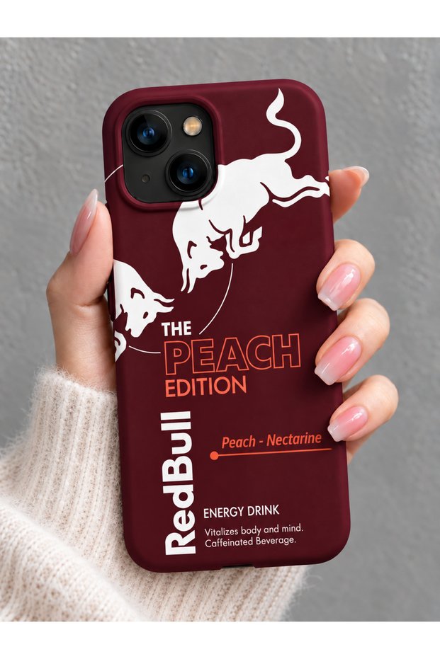 Cherry the Peach Edition Patterned Velvet Inside Silicone Case for iPhone 13/14