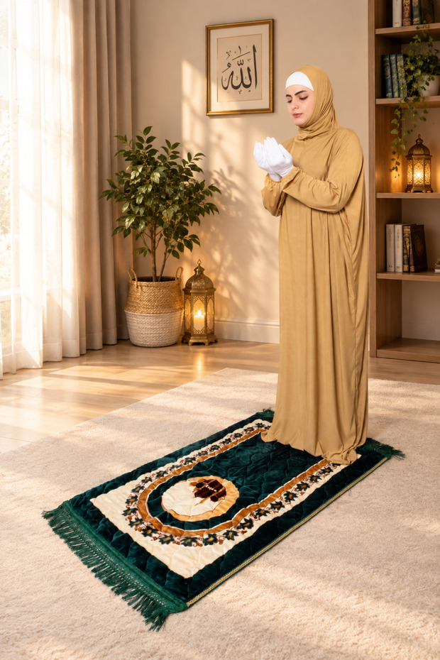 One Piece Women Prayer Dress – Islamic Prayer Outfit for Salah & Namaz, Modest Full-Length Prayer Wear, Mesh Quality