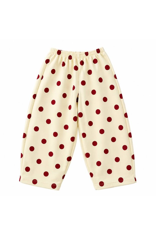 Girl's Polka Dot Balloon Cut Sweatpants