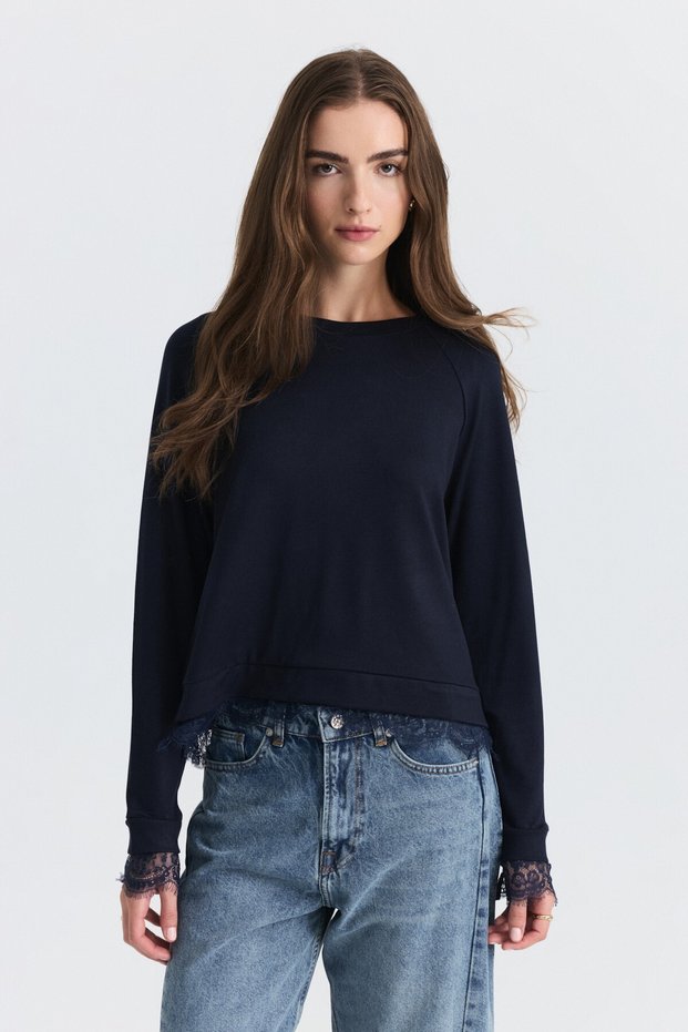 Lace Detail Knit Sweater