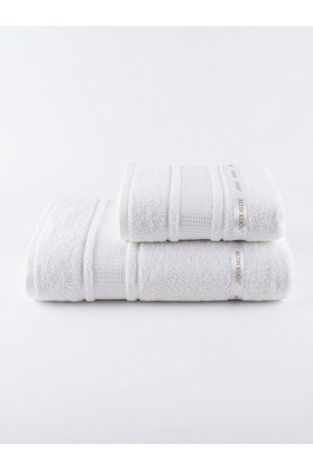 Large Size Bath Towel Set 2 Pieces (90X150 cm + 50X90 cm) White