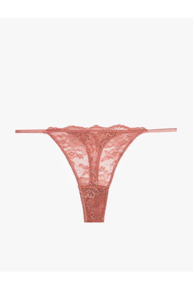 Çiçekli Dantelli String Külot