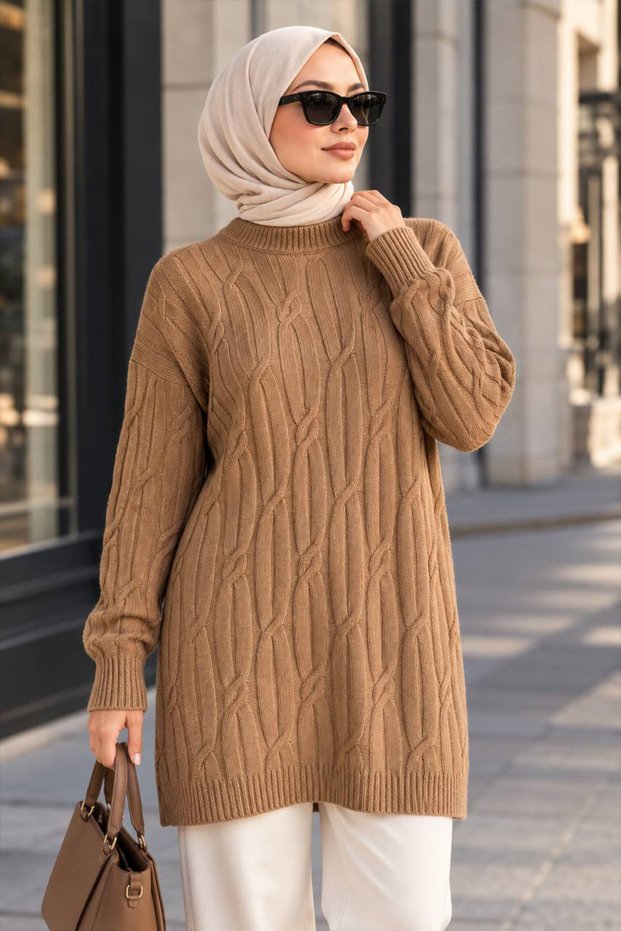 Biscuit Hijab Knitwear Sweater 8798Bs