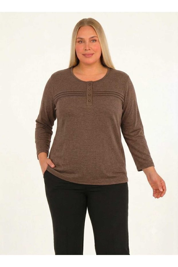 Women's Clothing Mother Cotton Winter Lycra Striped Blouse Long Sleeve