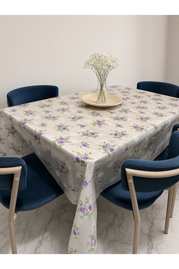 Transparent Patterned Tablecloth, Thin Transparent Protective Cover, Wipeable Flexible Table Cover