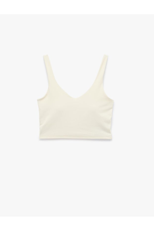 Slim Fit Sleeveless V-Neck Covered Sports Bra